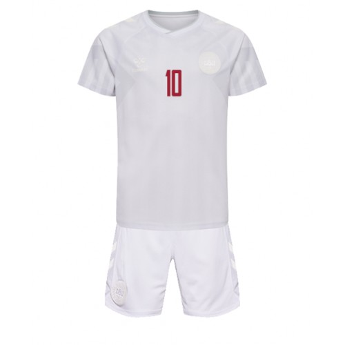Maillot de foot Danemark Christian Eriksen #10 Extérieur enfant Monde 2022 Manches Courte (+ pantalon court)
